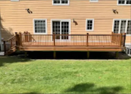 Completed rear deck viewed from the yard