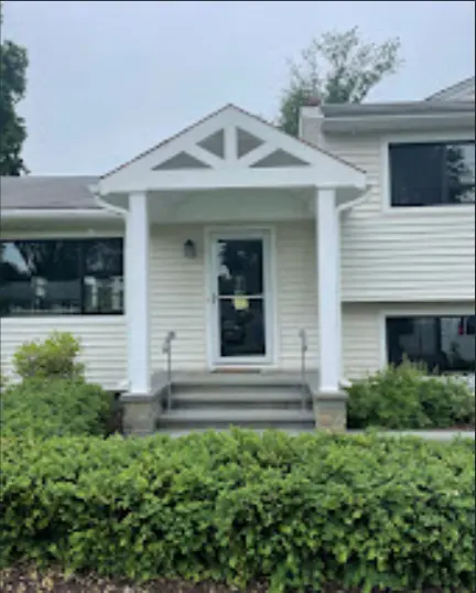 Completed front portico and entry steps