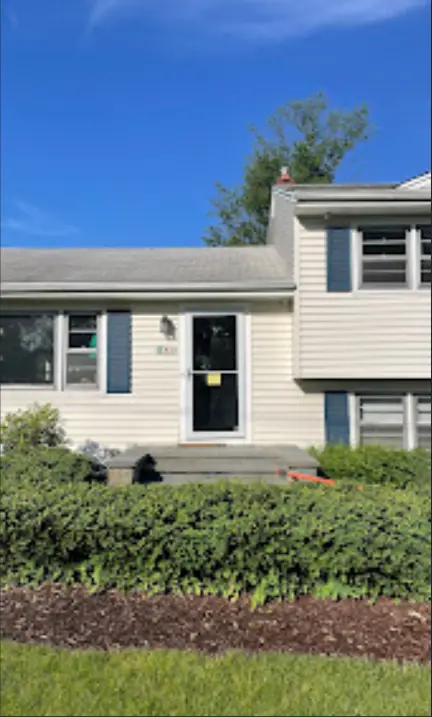 Front entry before the new portico and steps