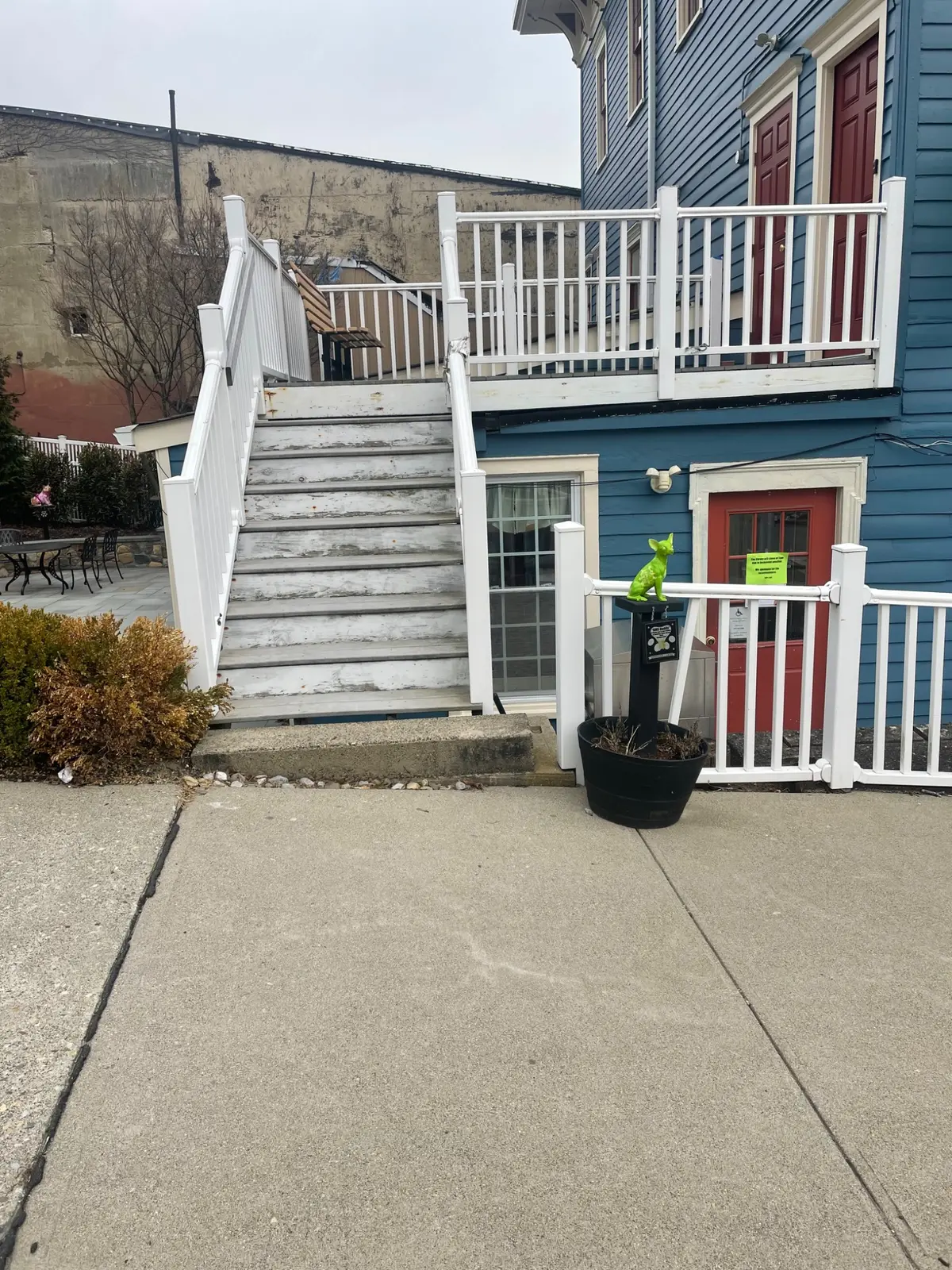 Boonton Library exterior stairs before reconstruction